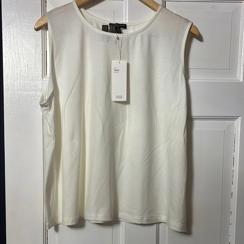 Elegant White Sleeveless Top by Eileen Fisher 1X